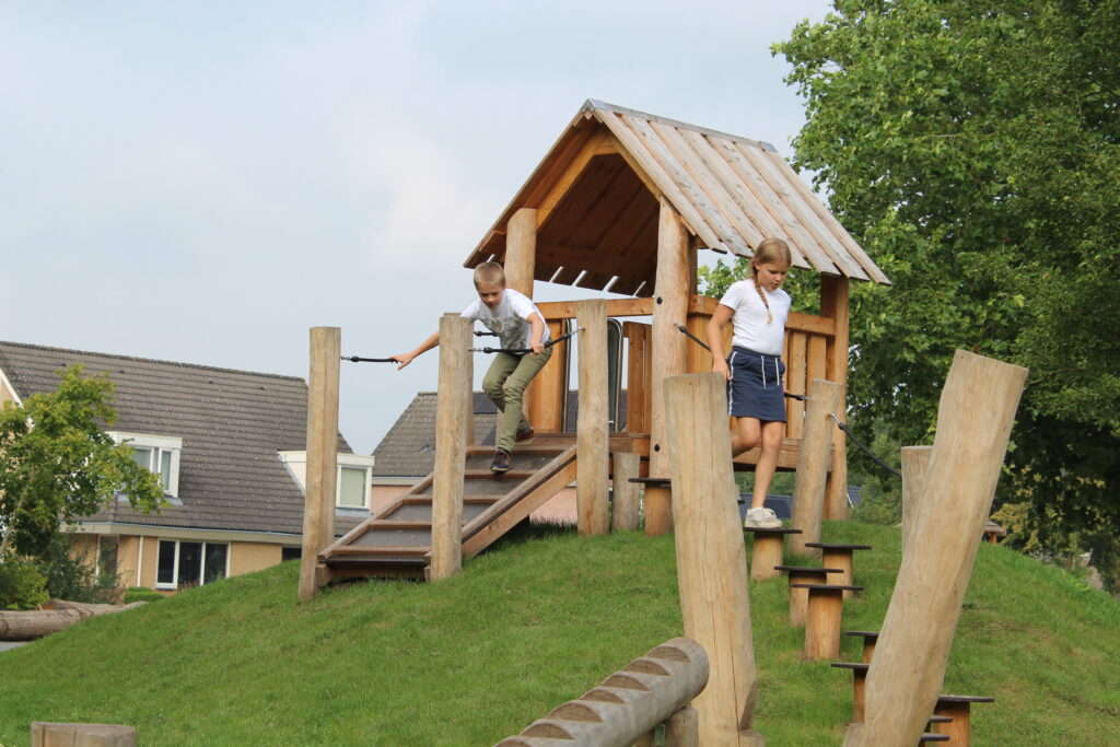 LE20109-Speelhuisje met RVS glijbaan, Robinia (2)