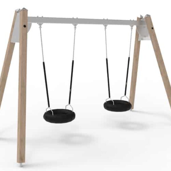 Dubbele Schommel Bandenzittingen Robinia met Stalen Frame